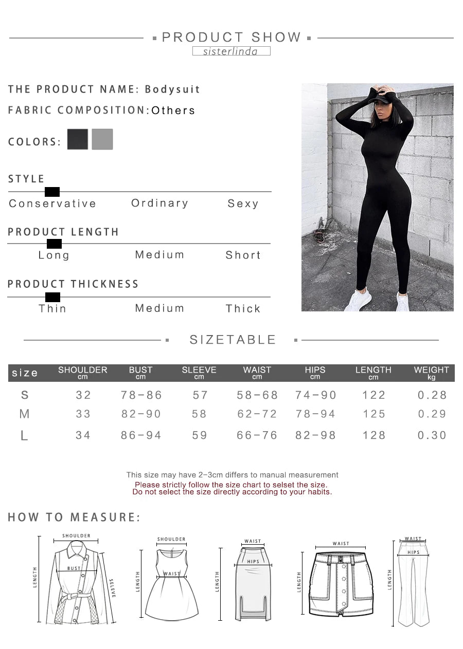 Fitness O-Nek Full Sleeve Jumpsuit Women Slim Rompers Long Playsuit Skinny Jogger Mujer Overalls Outfits