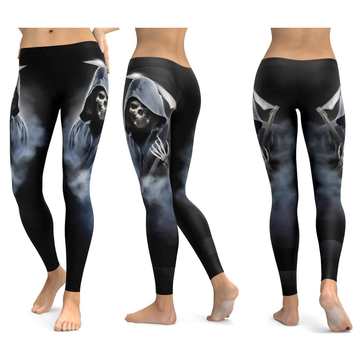 Women Yoga Pants Gym Leggings LI-FI Ornamental Skull Leggings