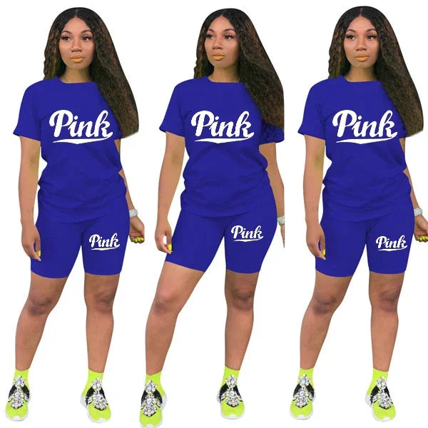 Womens Short Sets Summer Short Sleeve O-Neck T-shirt+Shorts 2 Piece Suit Fashion Casual Tracksuits Women Jogging Outfits S-3XL