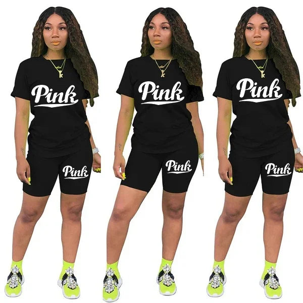 Womens Short Sets Summer Short Sleeve O-Neck T-shirt+Shorts 2 Piece Suit Fashion Casual Tracksuits Women Jogging Outfits S-3XL