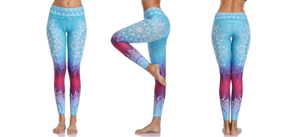 Women Yoga Pants Gym Leggings LI-FI Ornamental Skull Leggings