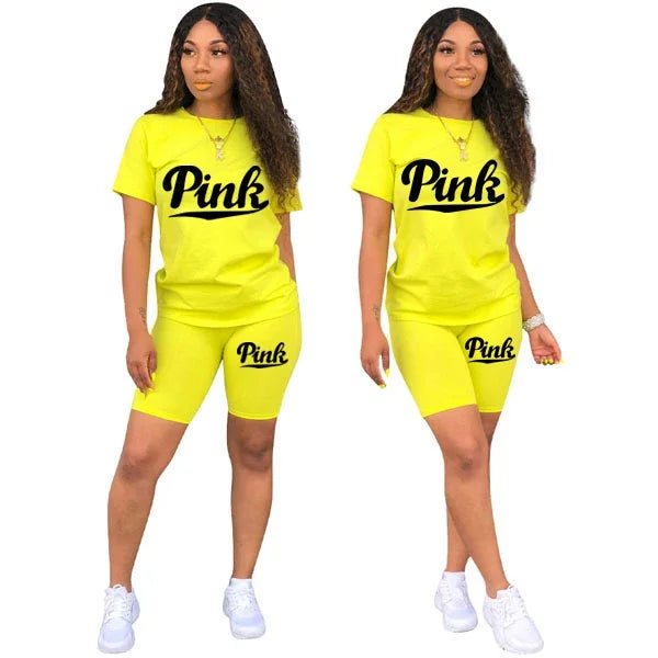 Womens Short Sets Summer Short Sleeve O-Neck T-shirt+Shorts 2 Piece Suit Fashion Casual Tracksuits Women Jogging Outfits S-3XL