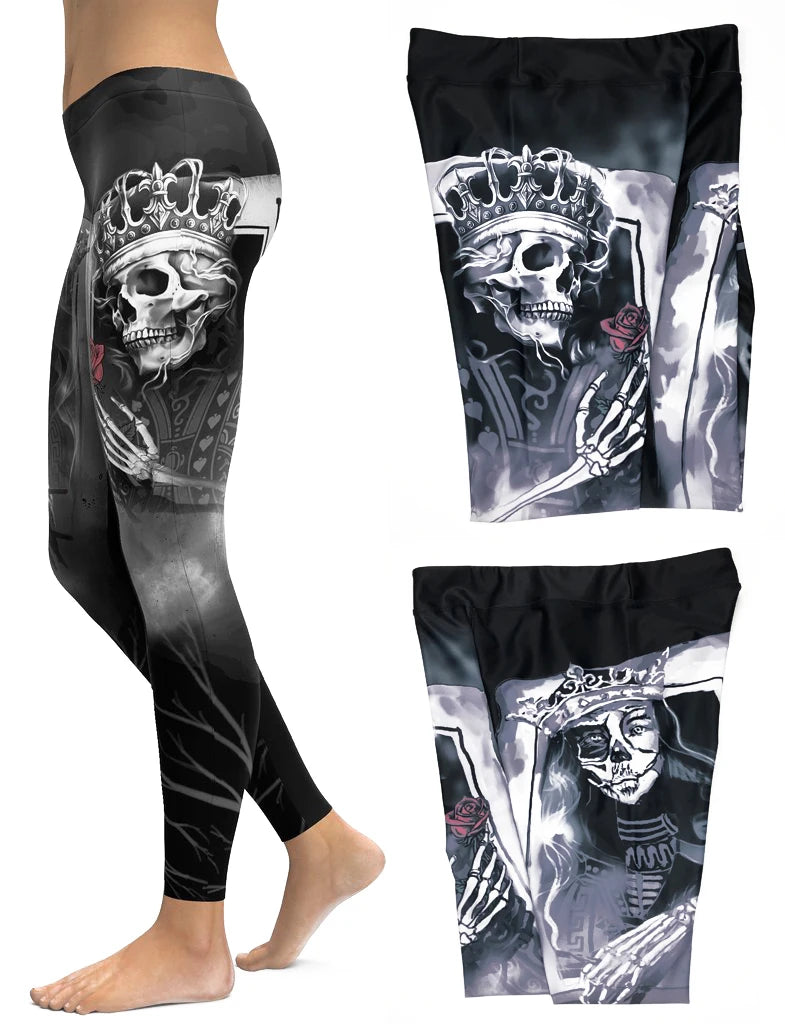 Women Yoga Pants Gym Leggings LI-FI Ornamental Skull Leggings